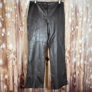 Rosleen Chocolate Brown Soft Leather Pants 12